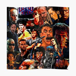 A collage of Action Heroes designed and sold by David Hernandez