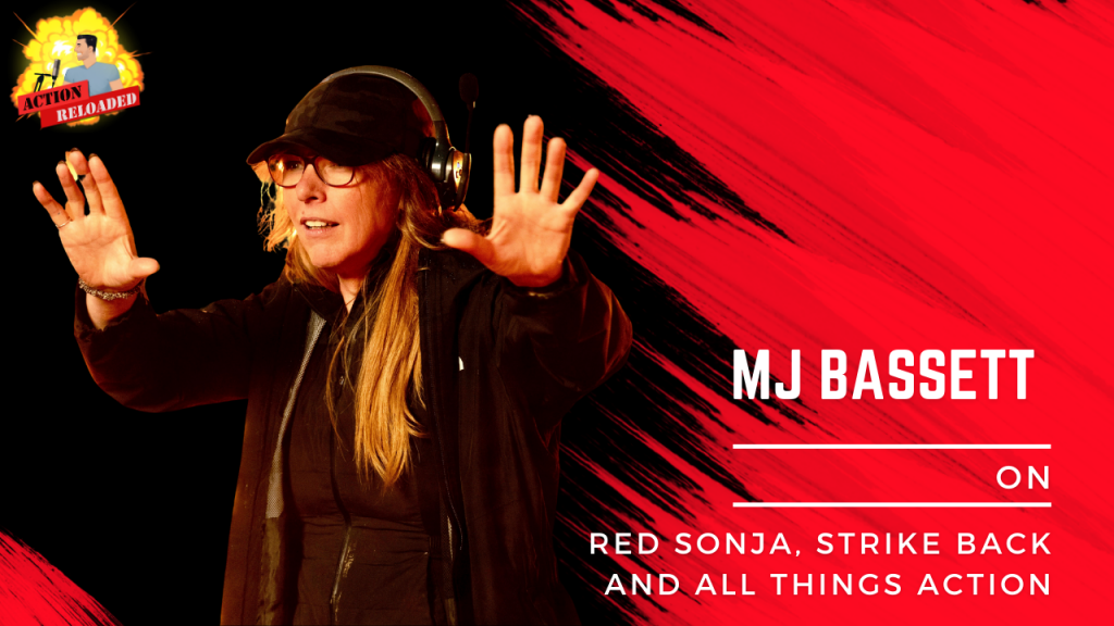 Poster for an interview with MJ Bassett with Action Reloaded